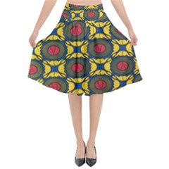 African Textiles Patterns Flared Midi Skirt