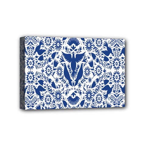 Birds Fish Flowers Floral Star Blue White Sexy Animals Beauty Mini Canvas 6  X 4  by Mariart