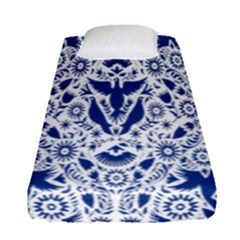 Birds Fish Flowers Floral Star Blue White Sexy Animals Beauty Fitted Sheet (single Size) by Mariart