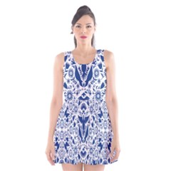 Birds Fish Flowers Floral Star Blue White Sexy Animals Beauty Scoop Neck Skater Dress