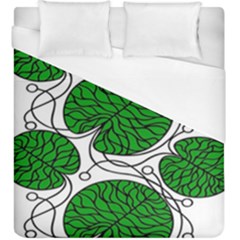 Bottna Fabric Leaf Green Duvet Cover (king Size) by Mariart