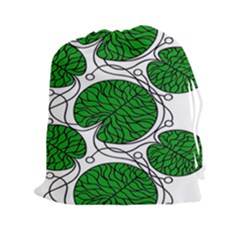 Bottna Fabric Leaf Green Drawstring Pouches (xxl) by Mariart