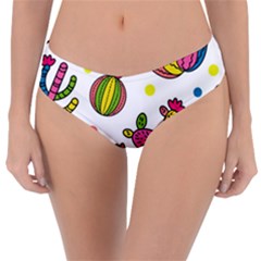 Cactus Seamless Pattern Background Polka Wave Rainbow Reversible Classic Bikini Bottoms