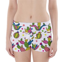 Cactus Seamless Pattern Background Polka Wave Rainbow Boyleg Bikini Wrap Bottoms by Mariart