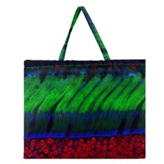 Cells Rainbow Zipper Large Tote Bag by Mariart