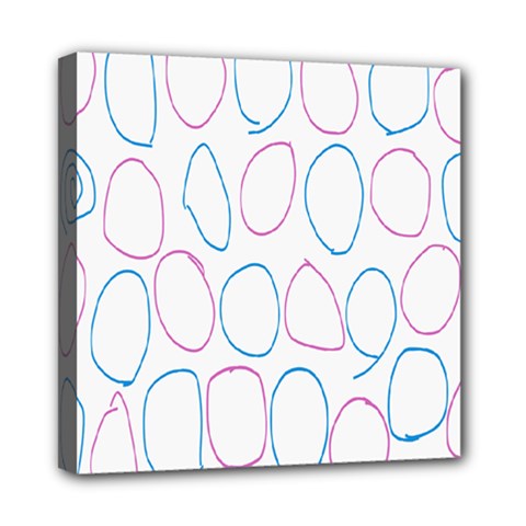 Circles Featured Pink Blue Mini Canvas 8  X 8 