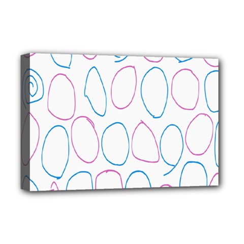 Circles Featured Pink Blue Deluxe Canvas 18  X 12  