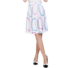 Circles Featured Pink Blue A-line Skirt by Mariart