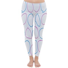 Circles Featured Pink Blue Classic Winter Leggings