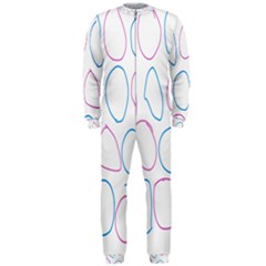 Circles Featured Pink Blue Onepiece Jumpsuit (men)  by Mariart