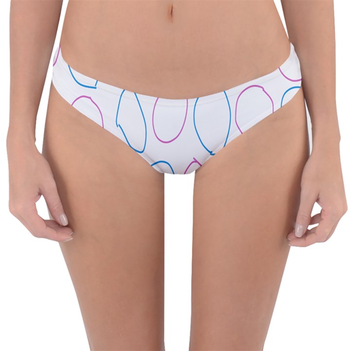 Circles Featured Pink Blue Reversible Hipster Bikini Bottoms