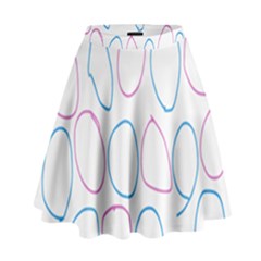 Circles Featured Pink Blue High Waist Skirt by Mariart