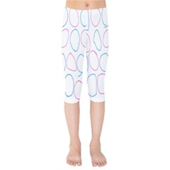 Circles Featured Pink Blue Kids  Capri Leggings  by Mariart