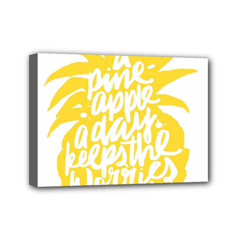 Cute Pineapple Yellow Fruite Mini Canvas 7  X 5  by Mariart