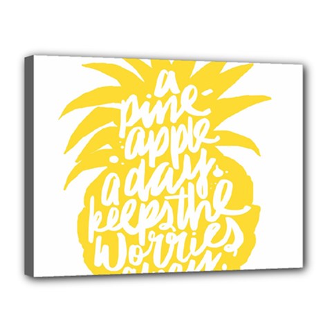 Cute Pineapple Yellow Fruite Canvas 16  X 12  by Mariart