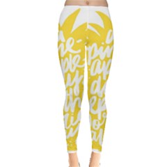 Cute Pineapple Yellow Fruite Leggings  by Mariart