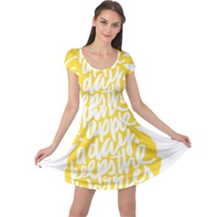 Cute Pineapple Yellow Fruite Cap Sleeve Dress by Mariart