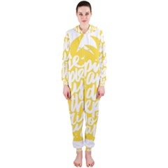 Cute Pineapple Yellow Fruite Hooded Jumpsuit (ladies)  by Mariart