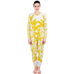 Cute Pineapple Yellow Fruite Onepiece Jumpsuit (ladies)  by Mariart