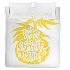 Cute Pineapple Yellow Fruite Duvet Cover Double Side (queen Size) by Mariart