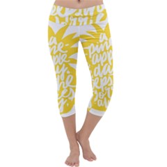 Cute Pineapple Yellow Fruite Capri Yoga Leggings