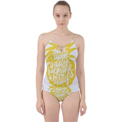 Cute Pineapple Yellow Fruite Cut Out Top Tankini Set by Mariart