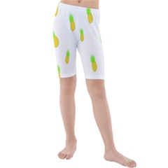 Cute Pineapple Fruite Yellow Green Kids  Mid Length Swim Shorts by Mariart