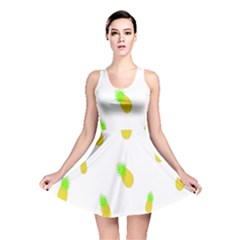 Cute Pineapple Fruite Yellow Green Reversible Skater Dress by Mariart