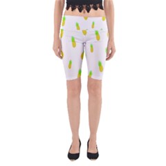 Cute Pineapple Fruite Yellow Green Yoga Cropped Leggings by Mariart