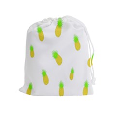 Cute Pineapple Fruite Yellow Green Drawstring Pouches (extra Large) by Mariart