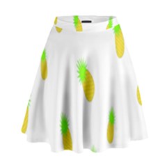 Cute Pineapple Fruite Yellow Green High Waist Skirt by Mariart