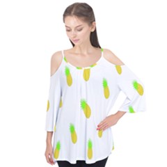 Cute Pineapple Fruite Yellow Green Flutter Tees