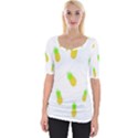 Cute Pineapple Fruite Yellow Green Wide Neckline Tee View1