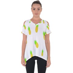 Cute Pineapple Fruite Yellow Green Cut Out Side Drop Tee by Mariart