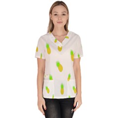 Cute Pineapple Fruite Yellow Green Scrub Top