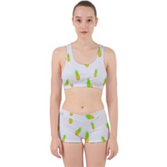 Cute Pineapple Fruite Yellow Green Work It Out Sports Bra Set by Mariart