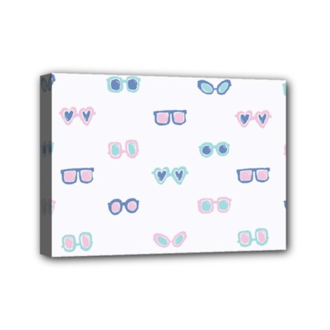 Cute Sexy Funny Sunglasses Kids Pink Blue Mini Canvas 7  X 5  by Mariart