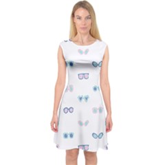 Cute Sexy Funny Sunglasses Kids Pink Blue Capsleeve Midi Dress by Mariart