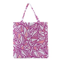 Conversational Triangles Pink White Grocery Tote Bag by Mariart