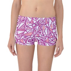 Conversational Triangles Pink White Boyleg Bikini Bottoms by Mariart