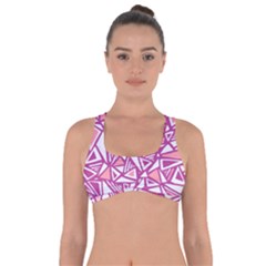 Conversational Triangles Pink White Got No Strings Sports Bra