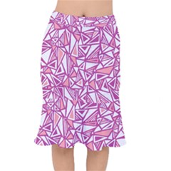 Conversational Triangles Pink White Mermaid Skirt by Mariart