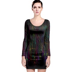 Brain Cell Dendrites Long Sleeve Bodycon Dress