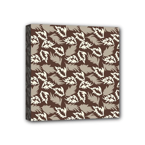 Dried Leaves Grey White Camuflage Summer Mini Canvas 4  X 4 