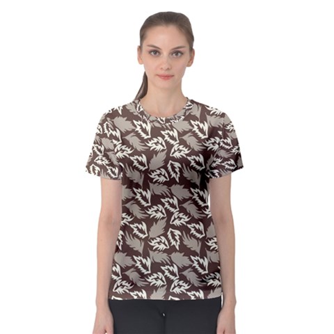 Dried Leaves Grey White Camuflage Summer Women s Sport Mesh Tee by Mariart