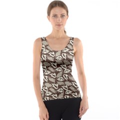 Dried Leaves Grey White Camuflage Summer Tank Top by Mariart