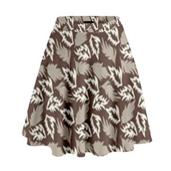 Dried Leaves Grey White Camuflage Summer High Waist Skirt