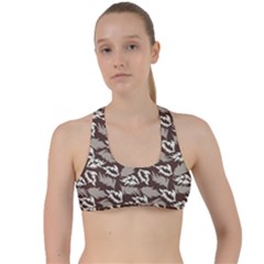 Dried Leaves Grey White Camuflage Summer Criss Cross Racerback Sports Bra by Mariart