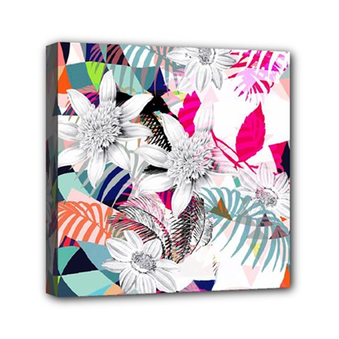 Flower Graphic Pattern Floral Mini Canvas 6  X 6 