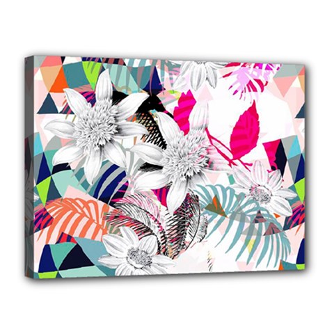 Flower Graphic Pattern Floral Canvas 16  X 12 